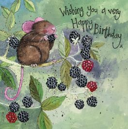 Alex Clark Mouse & Berries Birthday Card | AC733 Alex Clark Art