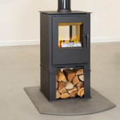 Mendip Loxton 8 Double Sided with Logstore Stove 