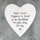 Porcelain Heart Coaster - Life's Truest Happiness