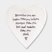 Porcelain Heart Coaster - Braver Than You Believe