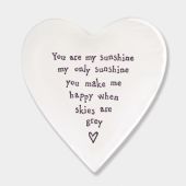 Porcelain Heart Coaster - You are my Sunshine