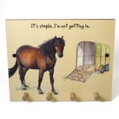 The Little Dog Horse Box 4 Peg Plaque