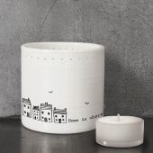 Porcelain Tea light holder-Home is where the heart is
