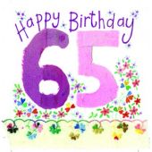 Alex Clark Happy 65th Birthday Large Sparkle Card