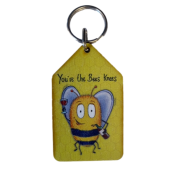Compost Heap Bees Knees Wooden Keyring