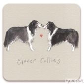 Clever Collies drinks coaster by Alex Clark 