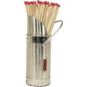 Match Holder with Matches - Satin & Polished Steel