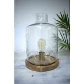 Morgan Wright Etched Glass Hurricane Light - Natural