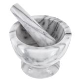 White Marble Mortar & Pestle for Herbs and Spices