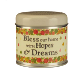 Bless this house with Hopes & Dreams candle tin by Julie Dodsworth