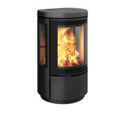 Hwam 2610m wood-burning stove in black with glass door