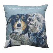 The Little Dog Laughed Collie Dogs SQ Cushion