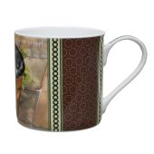 The Little Dog Laughed Tabby and White Cat China Mug