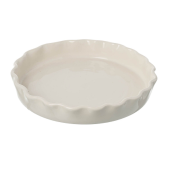 Miel cream ceramic flan dish. 260mm diameter.