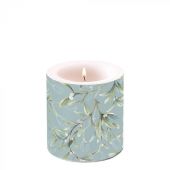 Mistletoe All Over Green Small Candle