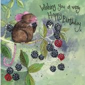Alex Clark Mouse & Berries Birthday Card