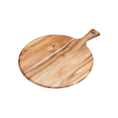 Natural Elements Acacia Wood Round Serving Paddle Board 