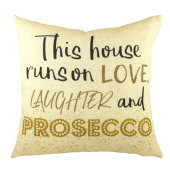 Prosecco, Love & Laughter Cushion
