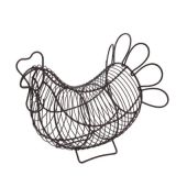 Provence wire hen egg holder in rustic brown