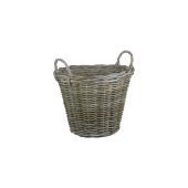Willow Direct Small Round Grey Rattan Log Basket