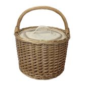 Round Willow Chiller Basket in an antique wash finish
