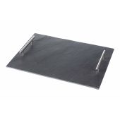 Slate Tray with Stainless Steel Handles - Cheese Board