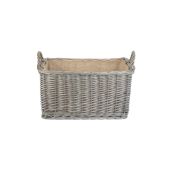 Willow Direct Small Antique Wash Rectangular Hessian Lined Basket 1