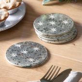 Gallery Starry Mirrored Glass Coasters (Set of 4) 