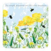 Yellow Poppies Coaster by Anna Danielle