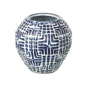 Small Milos Blue & White Ceramic Vase