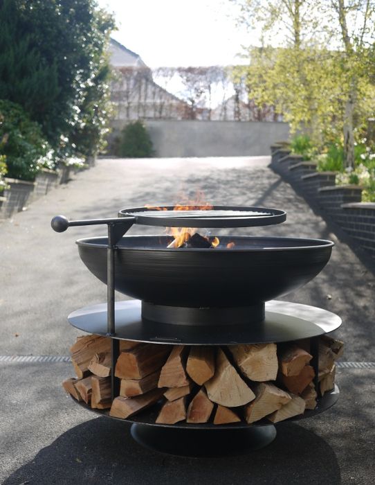 Large Ring Of Logs Fire Pit Outdoor, Large Diameter Fire Pit Ring