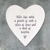Porcelain Heart Coaster - Wine with a Good Friend