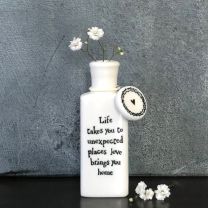 Flat porcelain bottle - Love Takes You To Unexpected Places