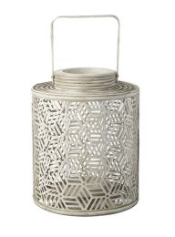 Parlane Large Geometric Candle Lantern in Cream