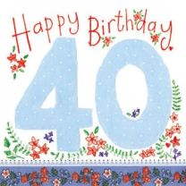Alex Clark Happy 40th Birthday Large Sparkle Card