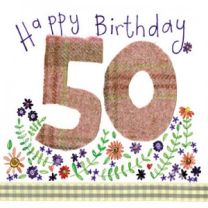 Alex Clark Happy 50th Birthday Large Sparkle Card
