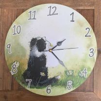 Alex Clark Collie and Daisies Wall Clock