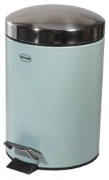 3 Litre Foot Operated Pedal Bin in Artic Blue & Stainless Steel