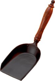 Black Shovel with Wooden Handle