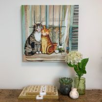 Provence Cats Large Art Canvas - Alex Clark