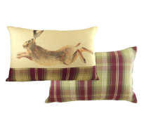 Painted Hare Rectangular Cushion