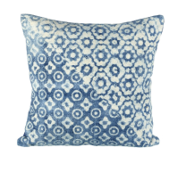 Lanka Cushion - blue & off white cotton cushion by Parlane