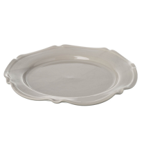 Miel ceramic large platter dish in light grey, handmade & hand painted in Portugal