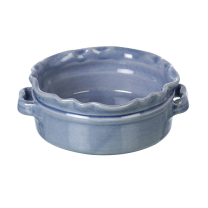 Miel small round baking dish in light blue