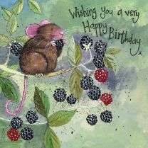 Alex Clark Mouse & Berries Birthday Card