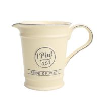 Ceramic pint jug in old cream - Pride of Place - 500ml capacity
