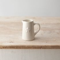Small Ceramic White Jug With Star