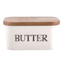 Ceramic Butter Dish With Wooden Lid by Creative Tops. 