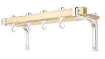 Judge Wall Mounted Wooden Pot Shelf with Hooks