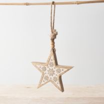 Wooden Snowflake Star Hanger